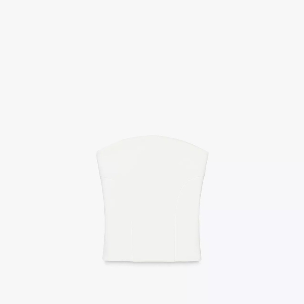 Zara White Strapless Top